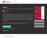 Bridges: United States Academia for First-Generation and International College Students